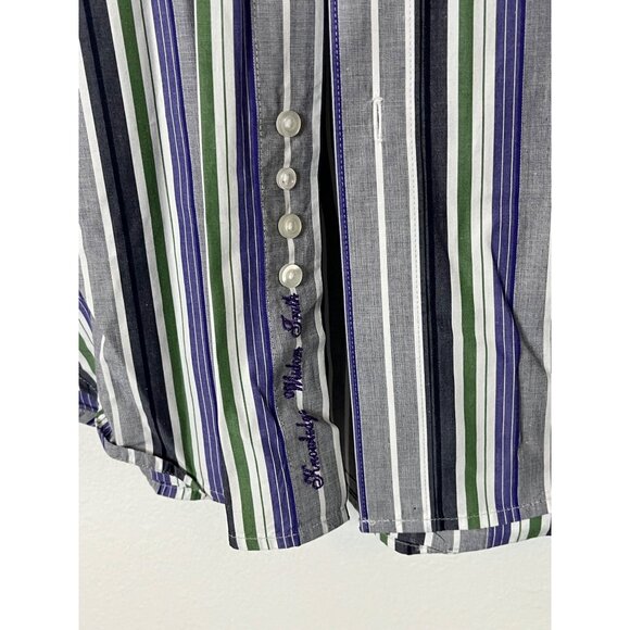 Robert Graham Mens Multicolor Striped Long Sleeve Shirt Size XL - Picture 2 of 5